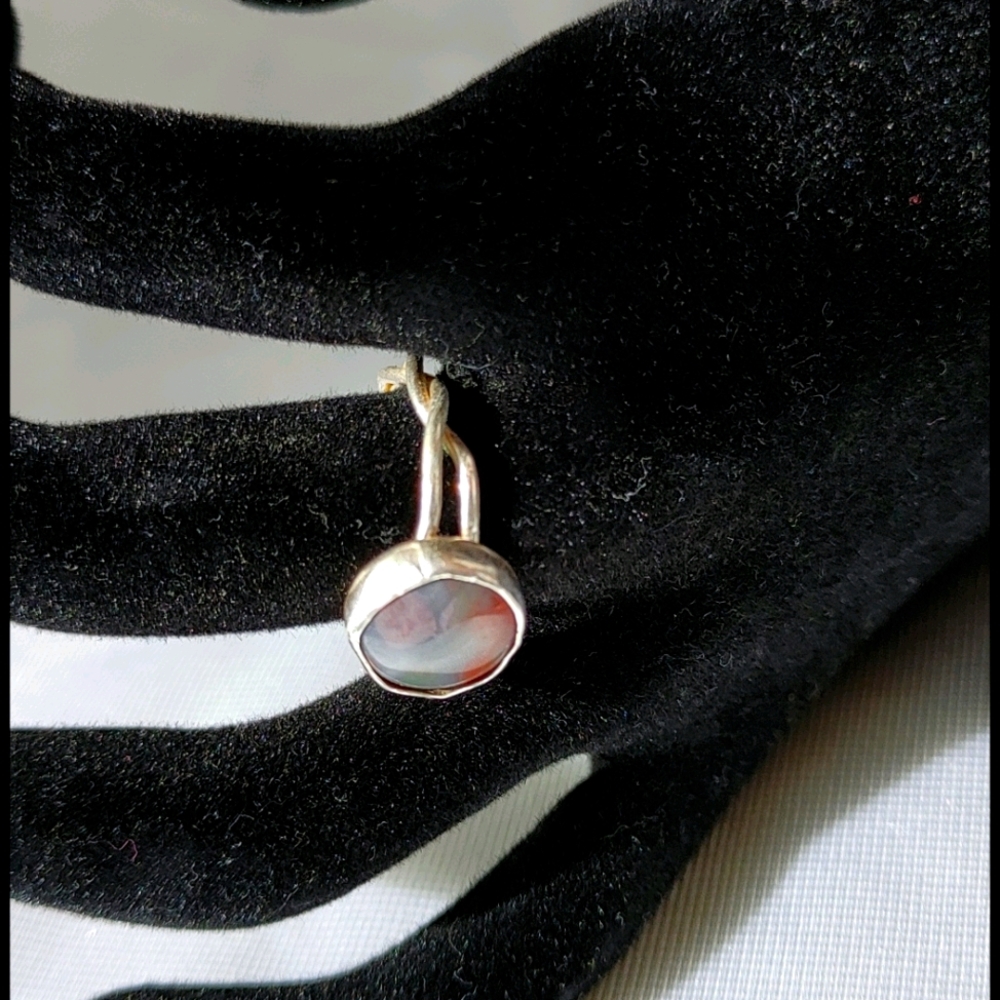 Handmade silver and stone ring 8 1/2